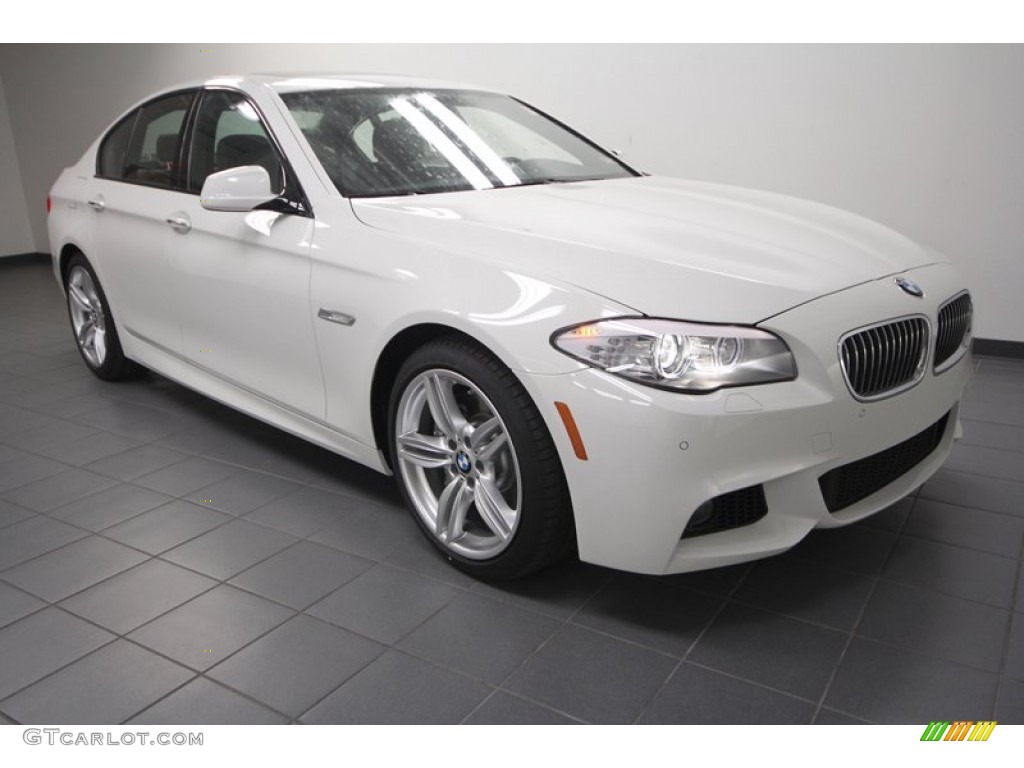 2013 5 Series 535i Sedan - Alpine White / Black photo #1