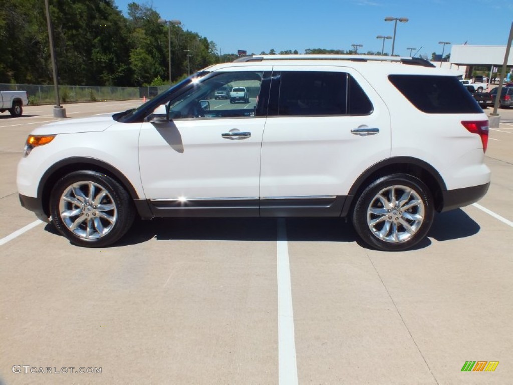 2013 Explorer Limited - White Platinum Tri-Coat / Pecan/Charcoal Black photo #8