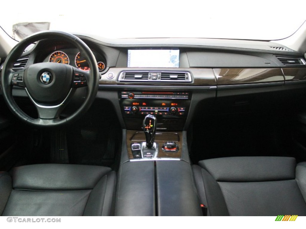 2009 BMW 7 Series 750i Sedan Black Nappa Leather Dashboard Photo #70698362