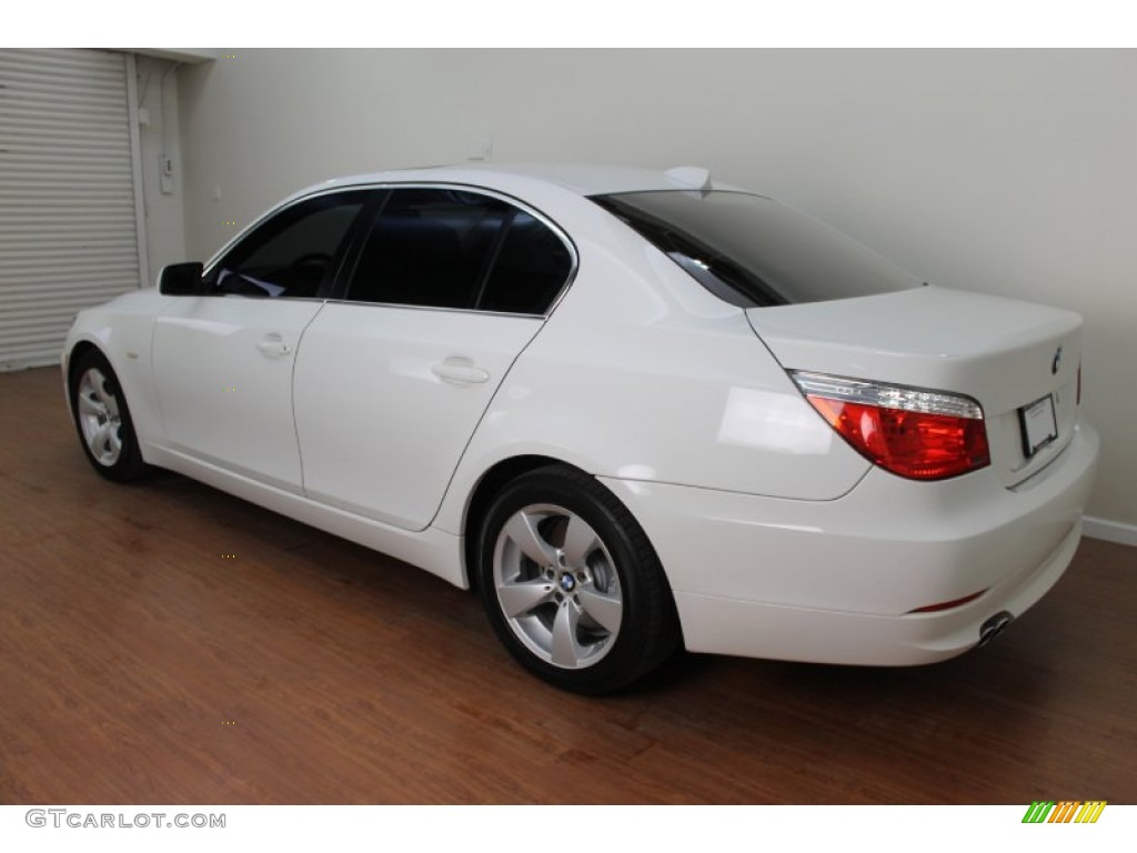 2008 5 Series 528i Sedan - Alpine White / Cream Beige Dakota Leather photo #3