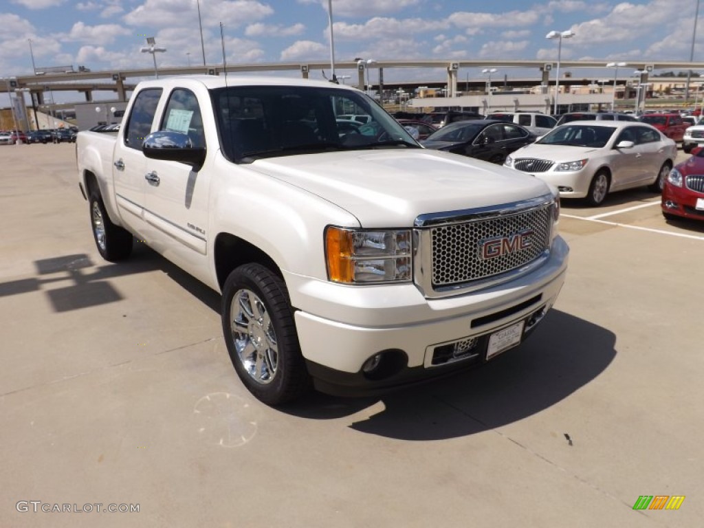 2013 Sierra 1500 Denali Crew Cab - White Diamond Tricoat / Ebony photo #7