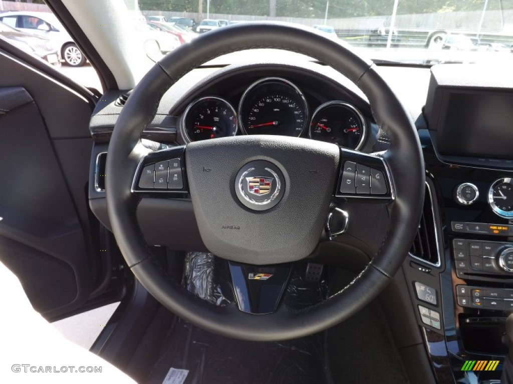 2013 Cadillac CTS -V Sedan Ebony Steering Wheel Photo #70700708