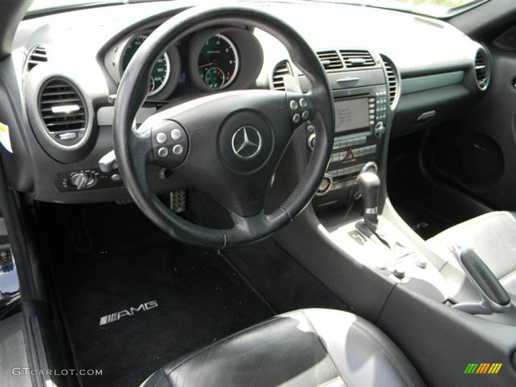 Black Interior 2007 Mercedes-Benz SLK 55 AMG Roadster Photo #70706621