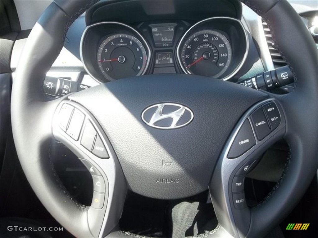 2013 Hyundai Elantra GT Black Steering Wheel Photo #70707059