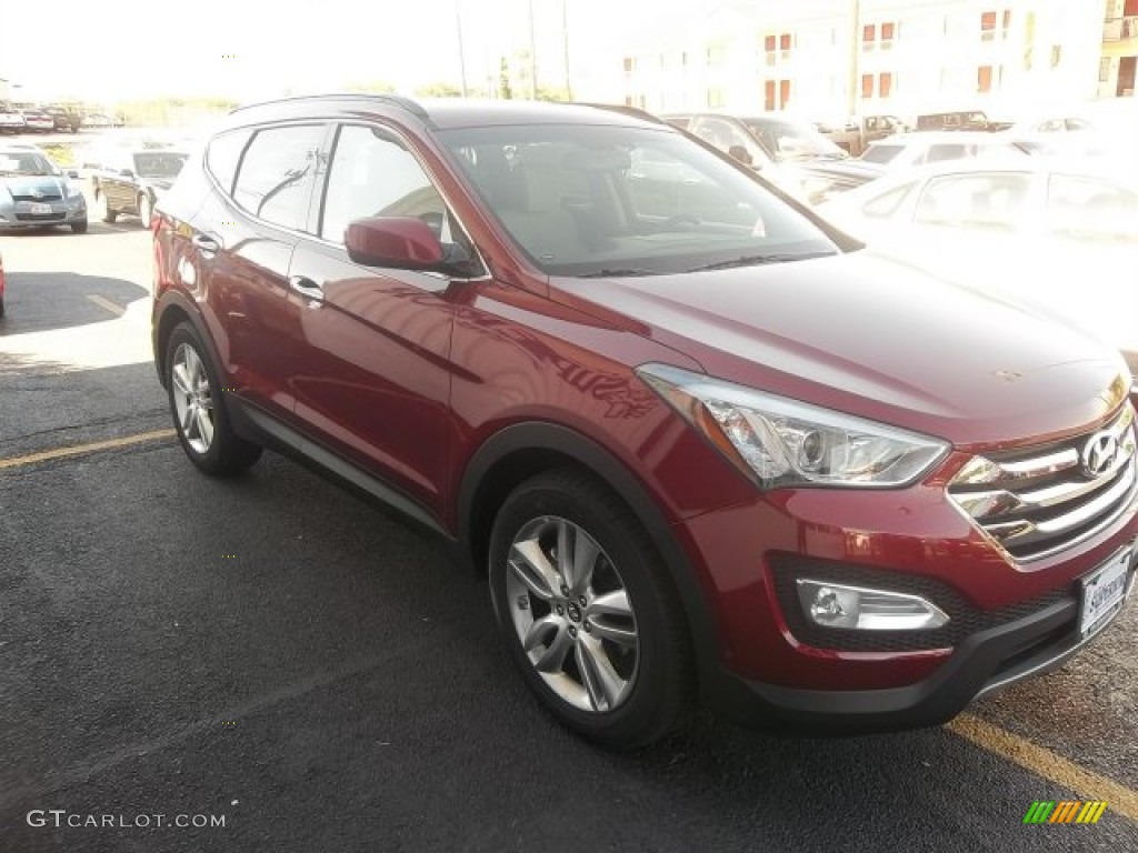 2013 Santa Fe Sport 2.0T - Serrano Red / Beige photo #4