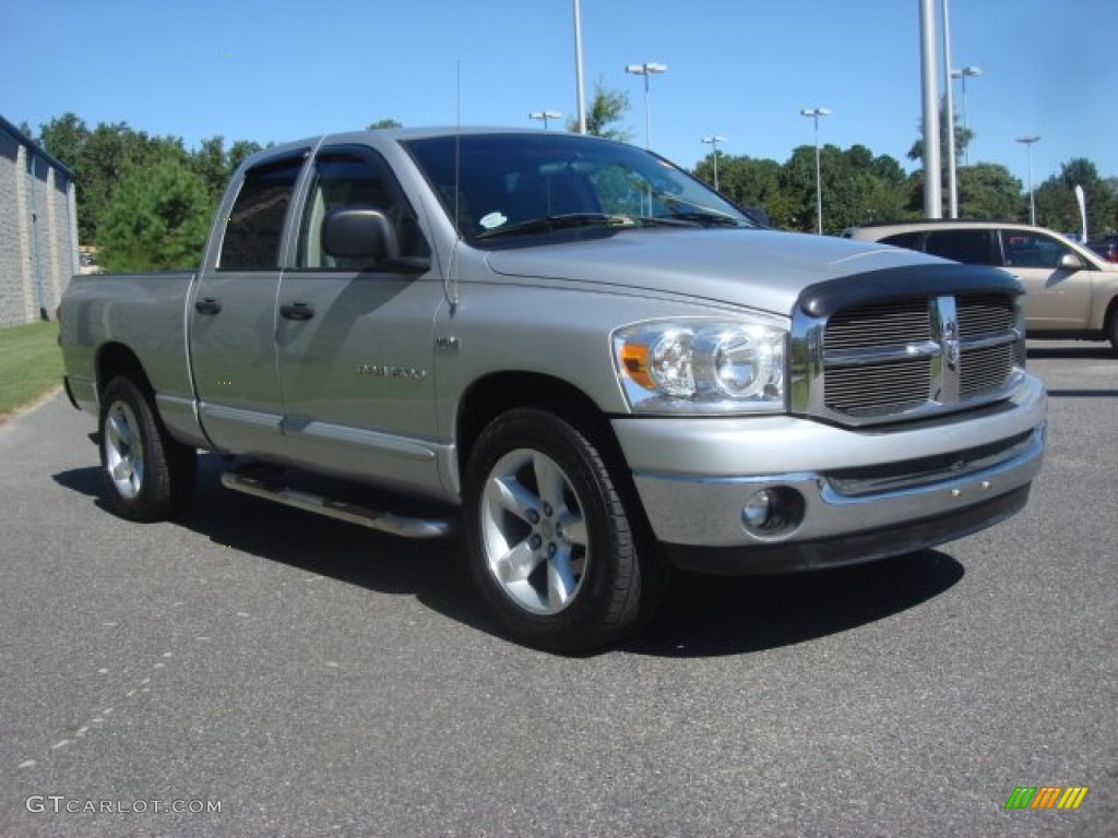 2007 Ram 1500 SLT Quad Cab - Bright Silver Metallic / Medium Slate Gray photo #7