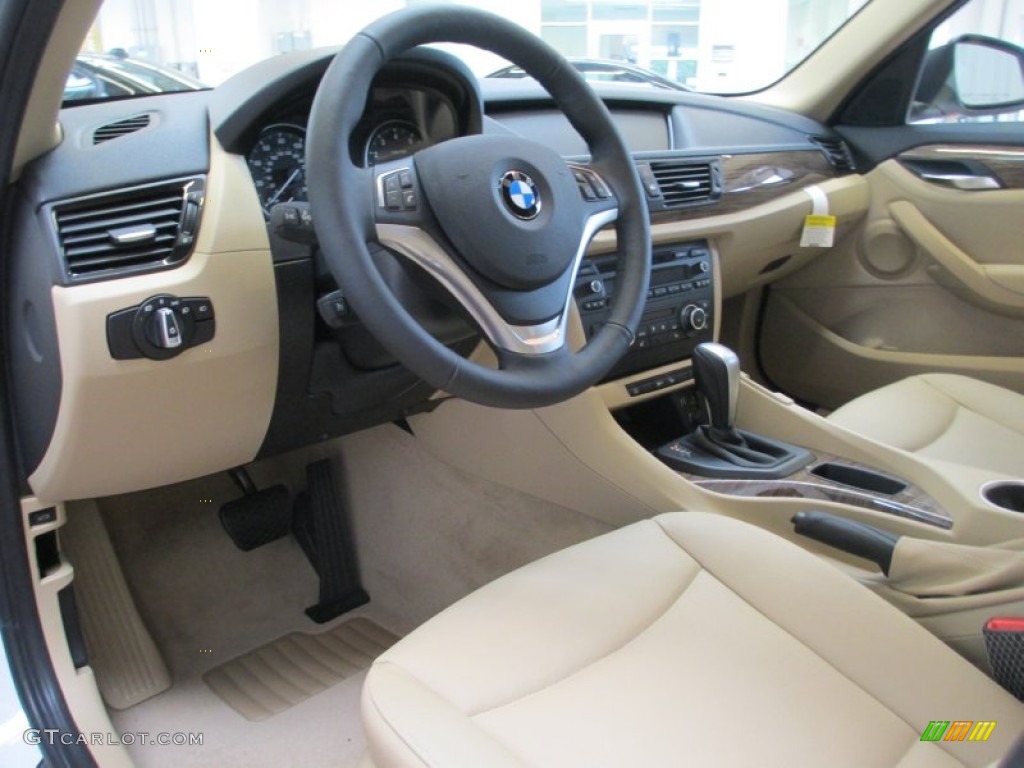 Beige Interior 2013 BMW X1 xDrive 35i Photo #70713236