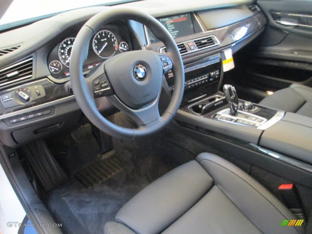 Black Interior 2013 BMW 7 Series 750i xDrive Sedan Photo #70714694