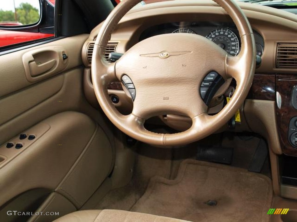 2004 Chrysler Sebring LXi Convertible Sandstone Steering Wheel Photo #70716692