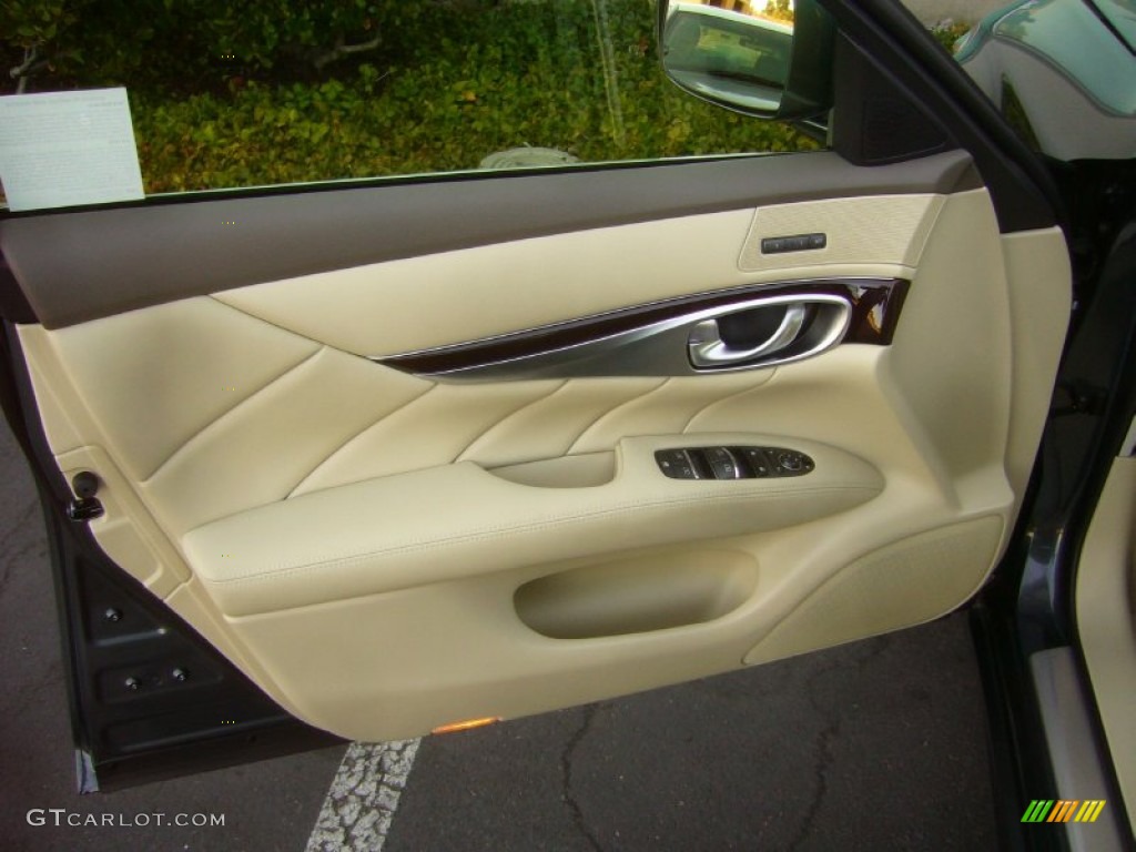 2012 Infiniti M Hybrid Sedan Wheat Door Panel Photo #70717184