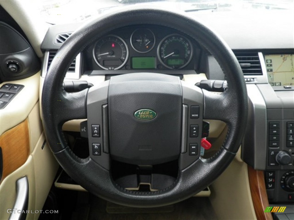 2006 Land Rover Range Rover Sport HSE Alpaca Beige Steering Wheel Photo #70718081