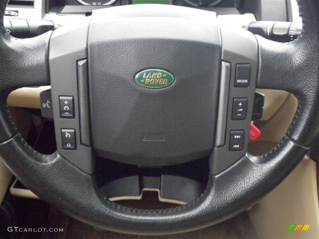 2006 Land Rover Range Rover Sport HSE Alpaca Beige Steering Wheel Photo #70718090