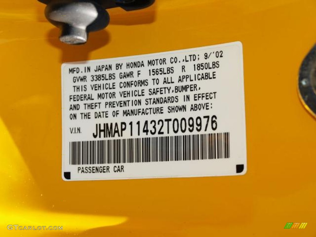 2002 S2000 Roadster - Spa Yellow / Black photo #16