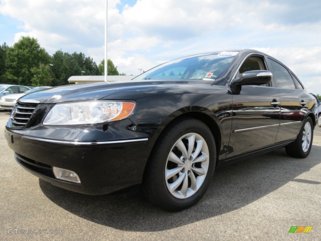 2008 Azera Limited - Ebony Black / Beige photo #1