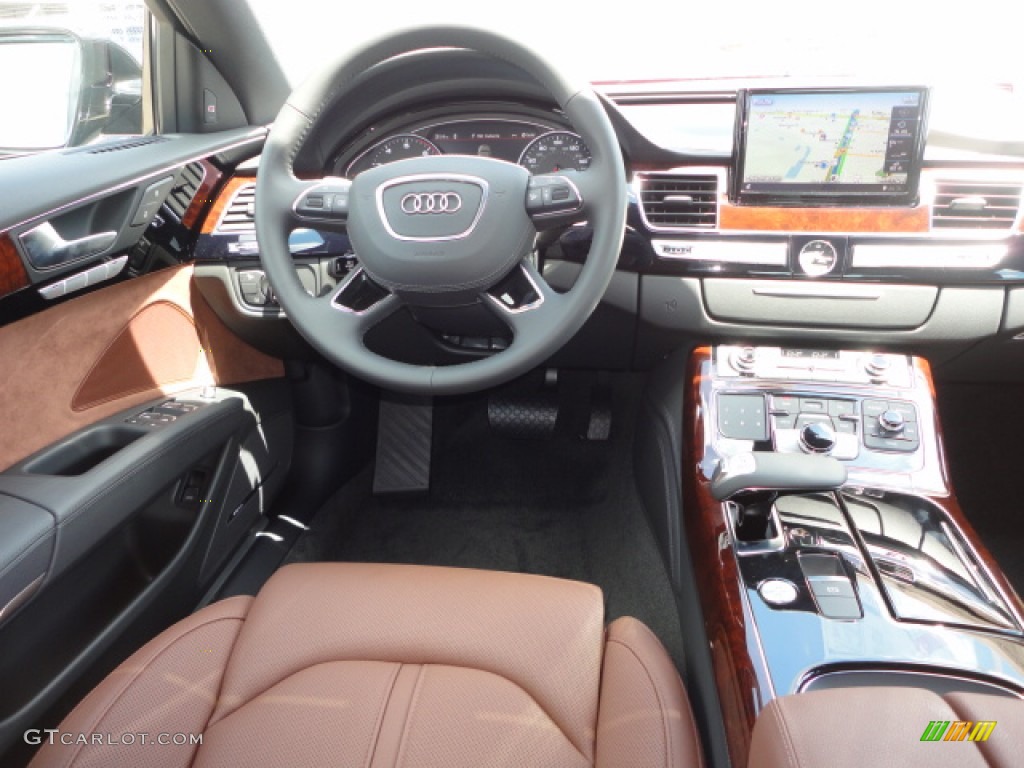 2013 Audi A8 L 4.0T quattro Nougat Brown Dashboard Photo #70724141