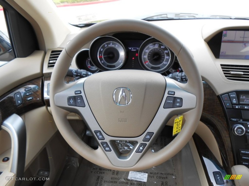 2013 Acura MDX SH-AWD Technology Parchment Steering Wheel Photo #70724445
