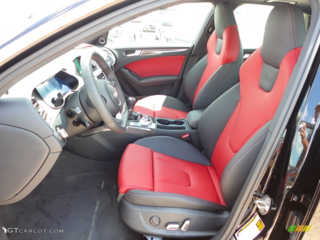 Black/Magma Red Interior 2013 Audi S4 3.0T quattro Sedan Photo #70724714
