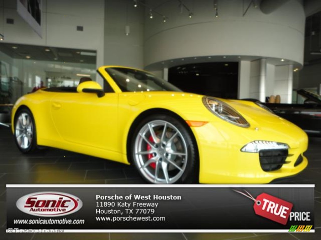 2012 911 Carrera S Cabriolet - Speed Yellow / Espresso Natural Leather photo #1