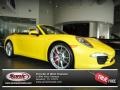 2012 Speed Yellow Porsche 911 Carrera S Cabriolet  photo #1