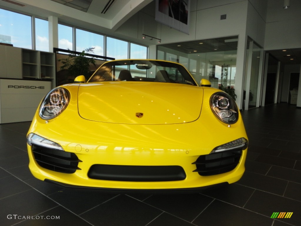 2012 911 Carrera S Cabriolet - Speed Yellow / Espresso Natural Leather photo #2