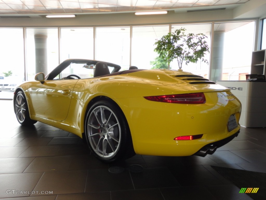 2012 911 Carrera S Cabriolet - Speed Yellow / Espresso Natural Leather photo #3