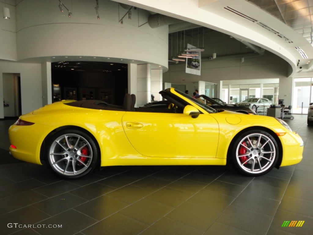 2012 911 Carrera S Cabriolet - Speed Yellow / Espresso Natural Leather photo #5