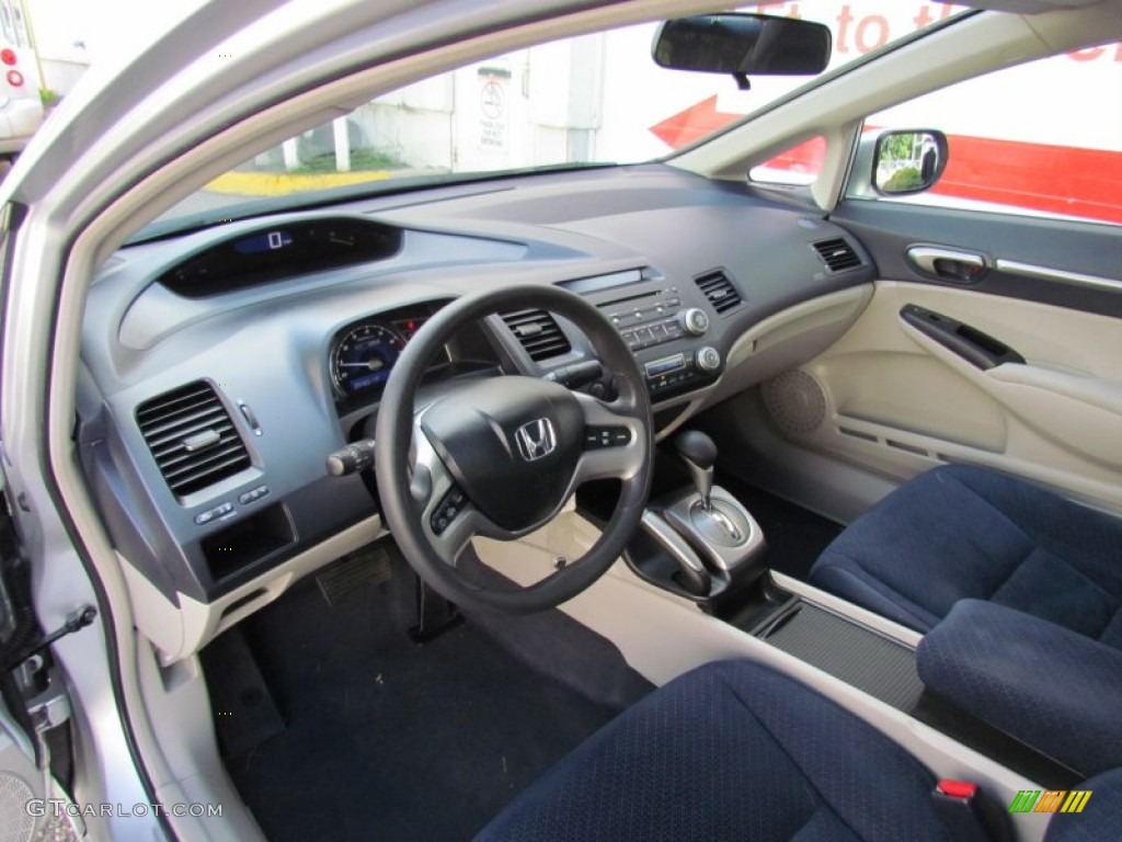 2008 Civic Hybrid Sedan - Alabaster Silver Metallic / Blue photo #9