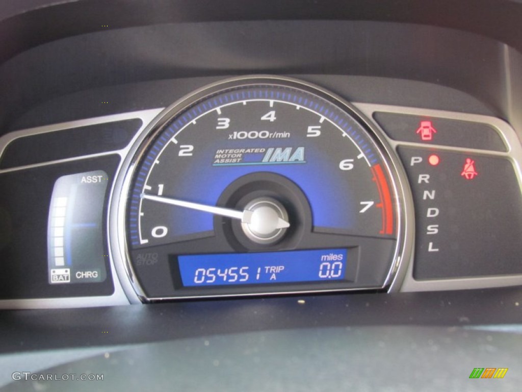 2008 Civic Hybrid Sedan - Alabaster Silver Metallic / Blue photo #15