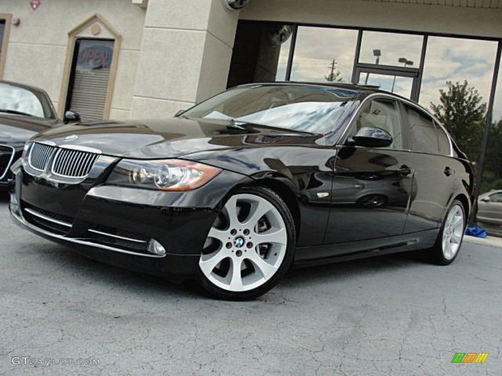 2008 3 Series 335i Sedan - Jet Black / Gray photo #1