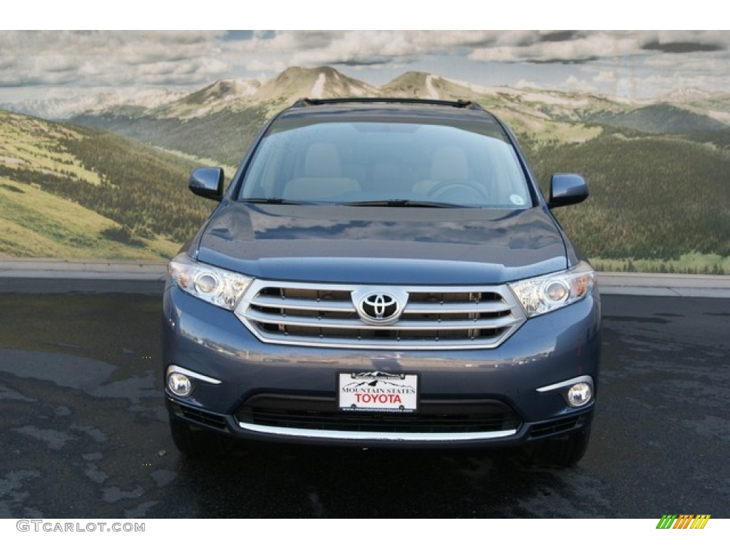 2012 Highlander V6 4WD - Shoreline Blue Pearl / Sand Beige photo #3