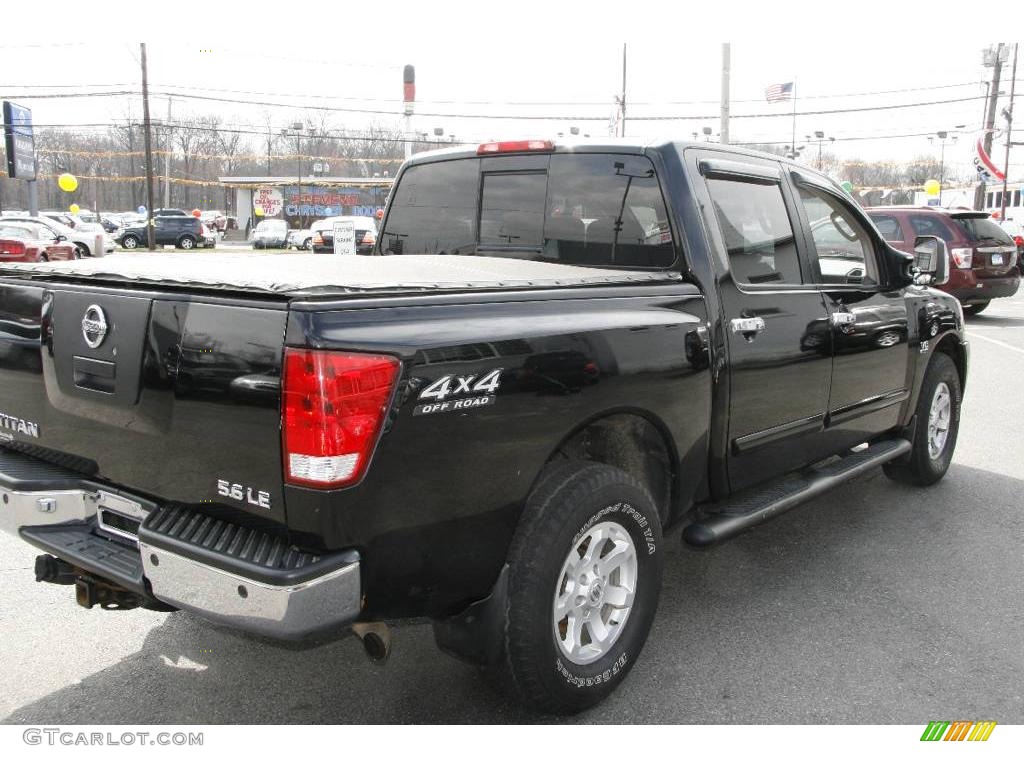 2004 Titan LE Crew Cab 4x4 - Galaxy Black / Sand/Steel photo #5