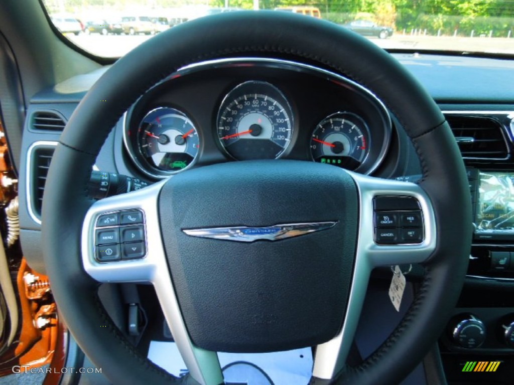 2013 Chrysler 200 Touring Sedan Black Steering Wheel Photo #70741553