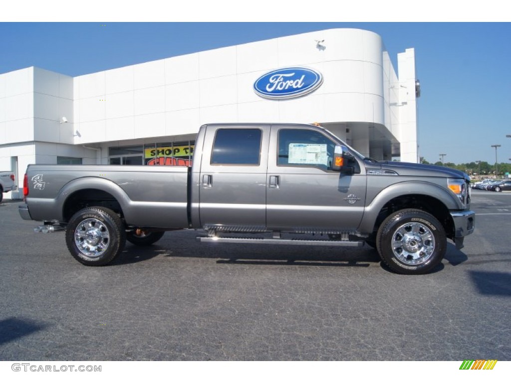 Sterling Grey Metallic 2012 Ford F350 Super Duty Lariat Crew Cab 4x4 Exterior Photo #70742177