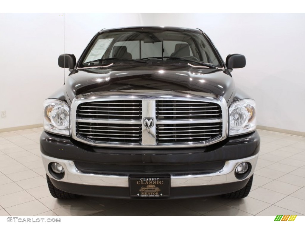 2008 Ram 1500 SLT Quad Cab 4x4 - Brilliant Black Crystal Pearl / Medium Slate Gray photo #2