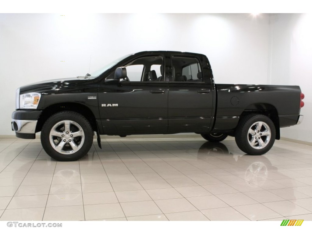 2008 Ram 1500 SLT Quad Cab 4x4 - Brilliant Black Crystal Pearl / Medium Slate Gray photo #4