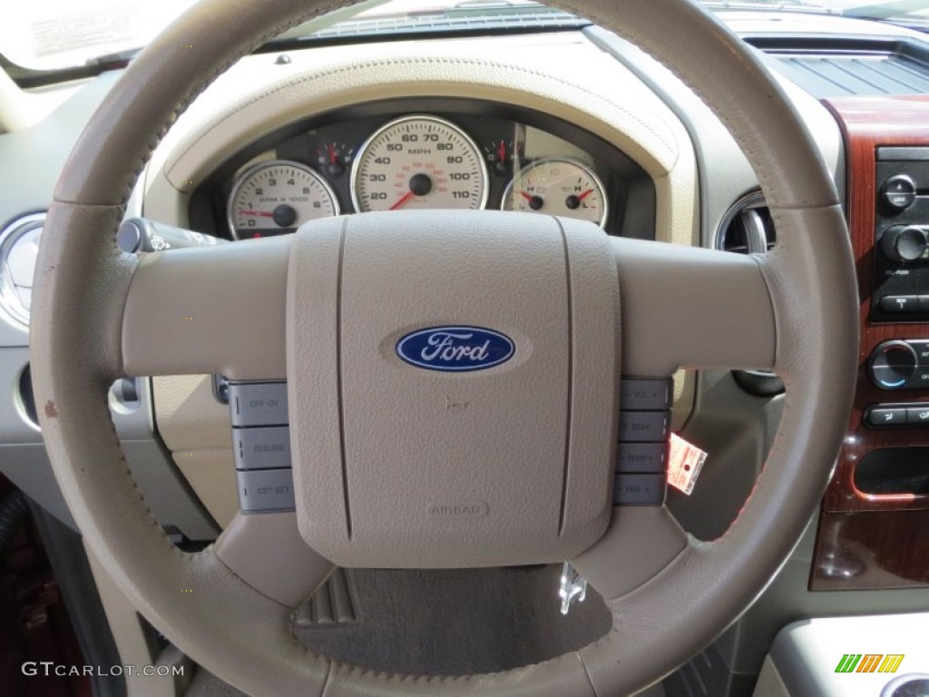 2006 F150 Lariat SuperCrew - Dark Toreador Red Metallic / Tan photo #40