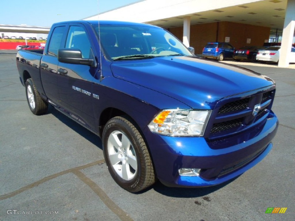 2012 Ram 1500 Express Quad Cab - True Blue Pearl / Dark Slate Gray/Medium Graystone photo #1