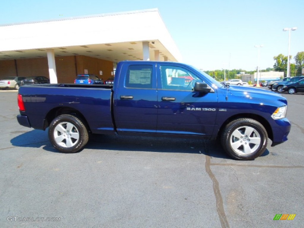 2012 Ram 1500 Express Quad Cab - True Blue Pearl / Dark Slate Gray/Medium Graystone photo #4