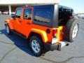 2013 Crush Orange Jeep Wrangler Unlimited Sahara 4x4  photo #5
