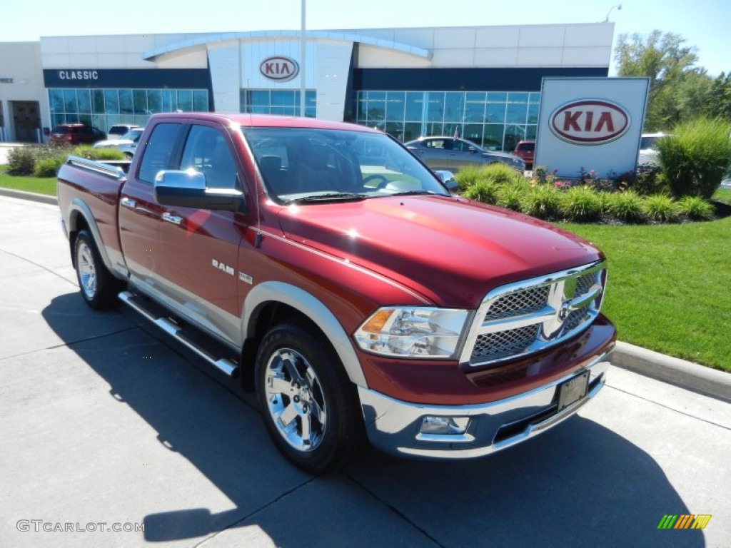 2010 Ram 1500 Big Horn Quad Cab 4x4 - Inferno Red Crystal Pearl / Light Pebble Beige/Bark Brown photo #1