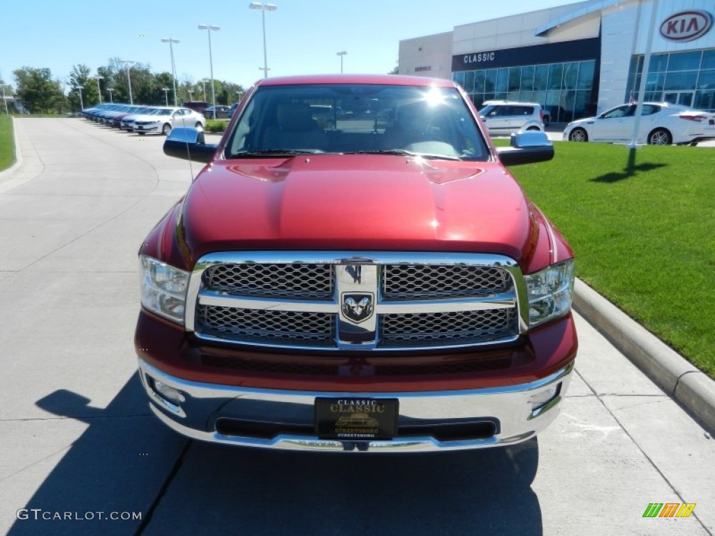 2010 Ram 1500 Big Horn Quad Cab 4x4 - Inferno Red Crystal Pearl / Light Pebble Beige/Bark Brown photo #8