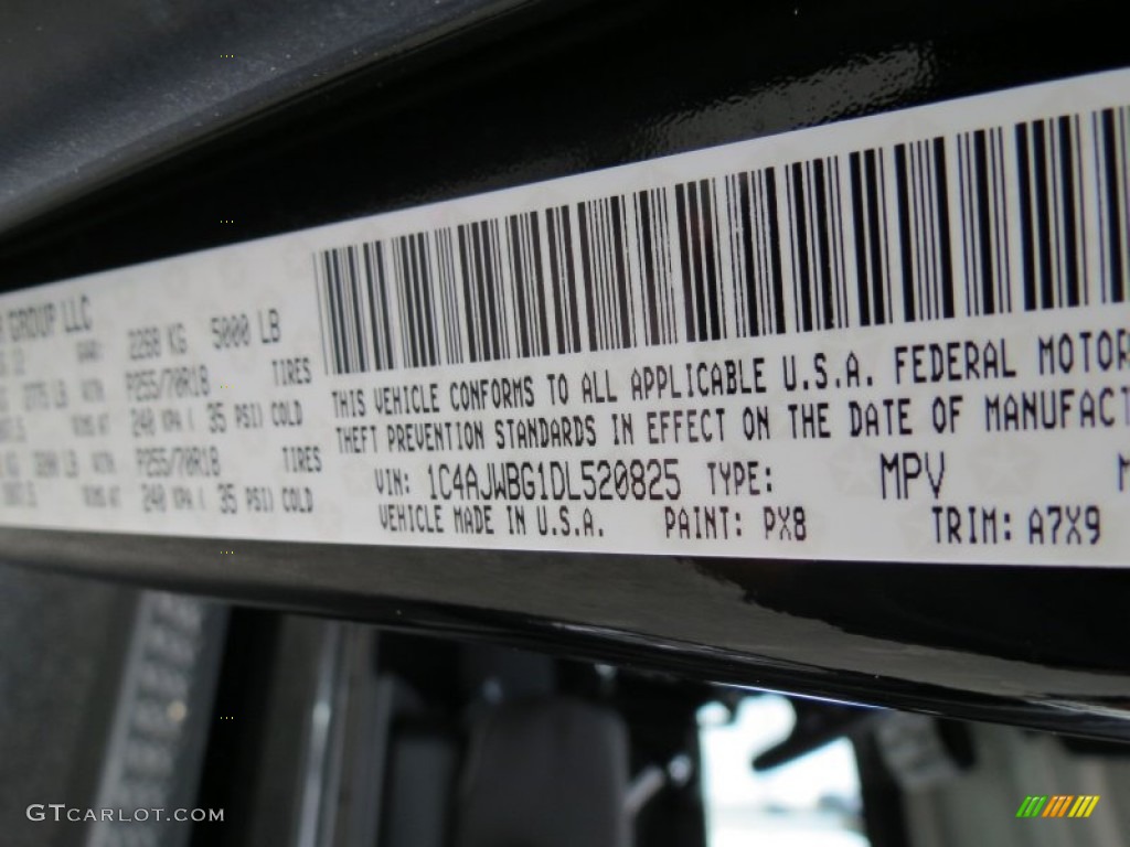 2013 Wrangler Color Code PX8 for Black Photo #70758935