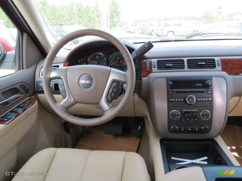 2013 GMC Sierra 1500 SLT Crew Cab Cocoa/Light Cashmere Dashboard Photo #70759430