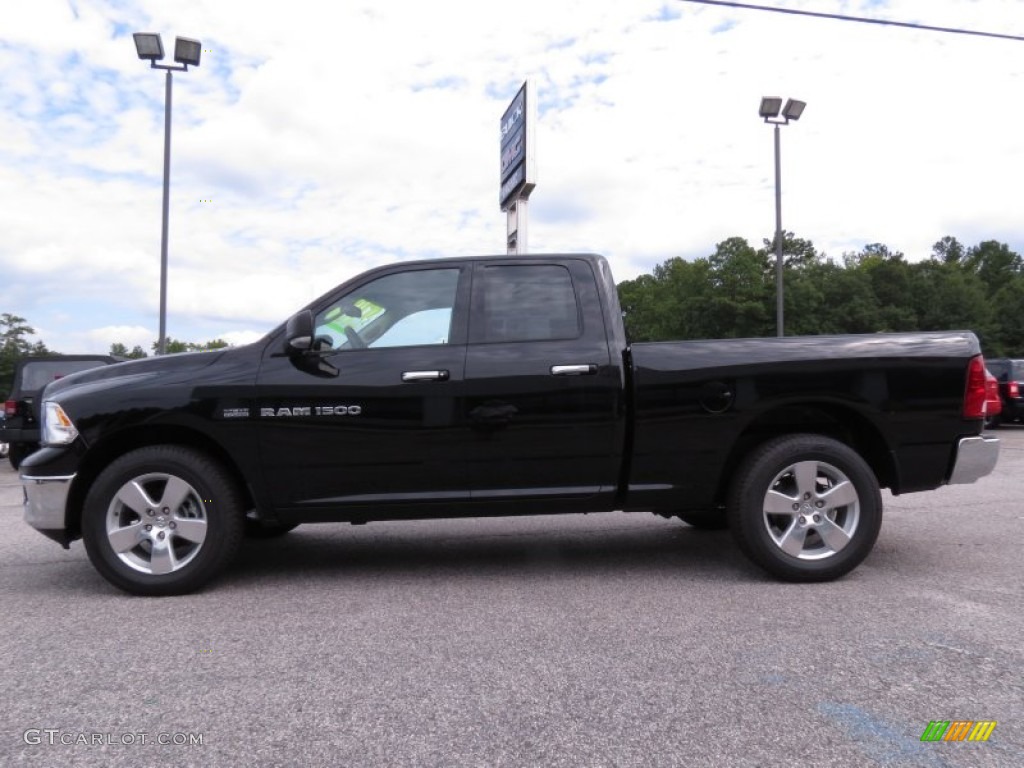 2012 Ram 1500 Big Horn Quad Cab - Black / Light Pebble Beige/Bark Brown photo #4