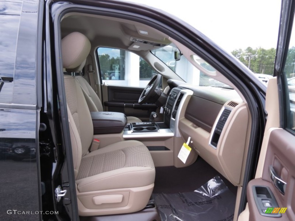 2012 Ram 1500 Big Horn Quad Cab - Black / Light Pebble Beige/Bark Brown photo #13