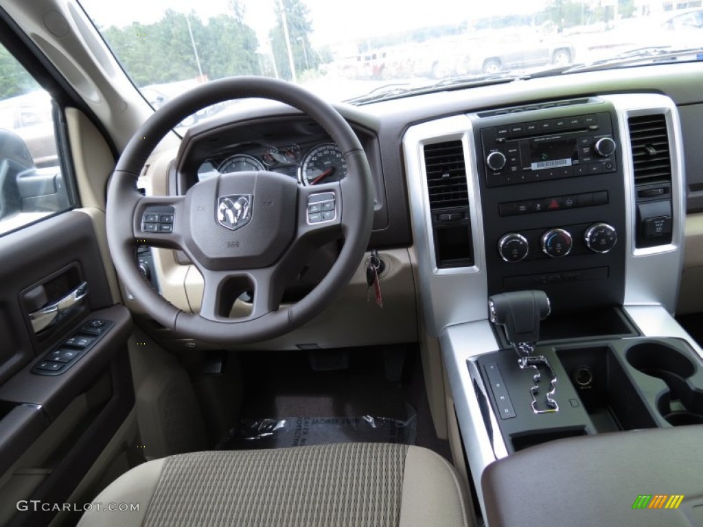 2012 Ram 1500 Big Horn Quad Cab - Black / Light Pebble Beige/Bark Brown photo #15