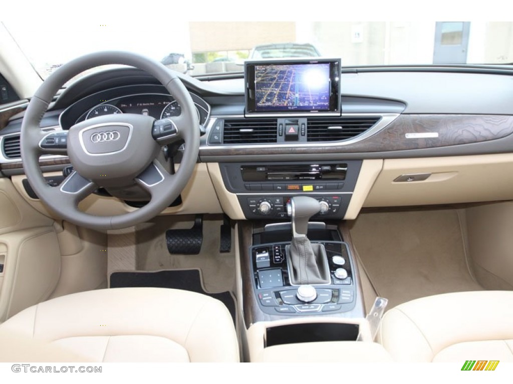 2013 Audi A6 2.0T quattro Sedan Velvet Beige Dashboard Photo #70761793