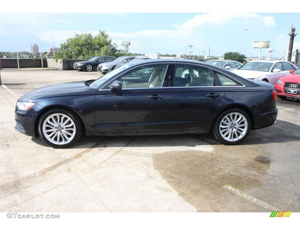 2013 A6 2.0T quattro Sedan - Moonlight Blue Metallic / Velvet Beige photo #5