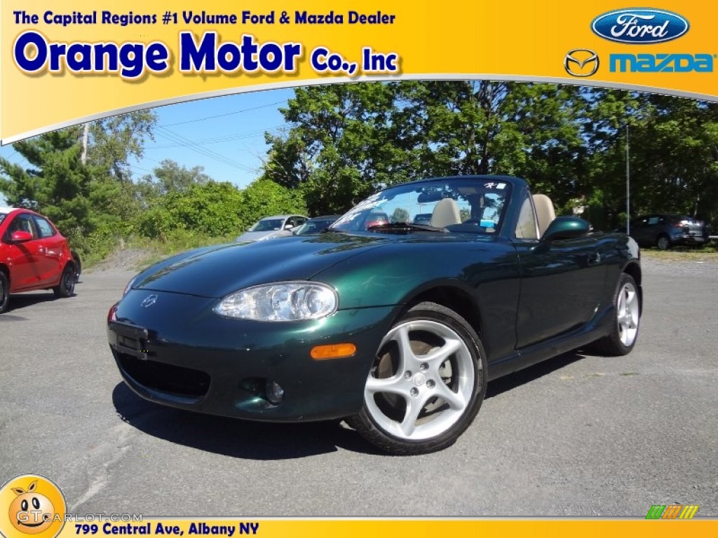 2003 MX-5 Miata LS Roadster - Emerald Mica / Parchment photo #1