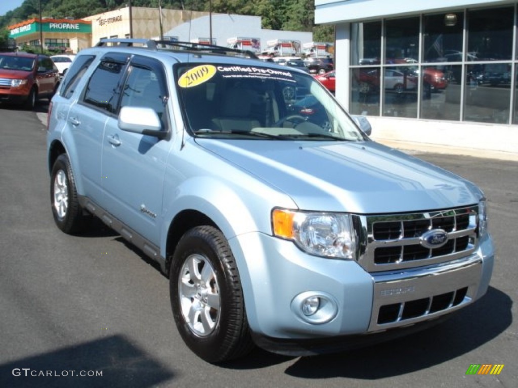 2009 Escape Hybrid Limited 4WD - Light Ice Blue Metallic / Stone photo #2